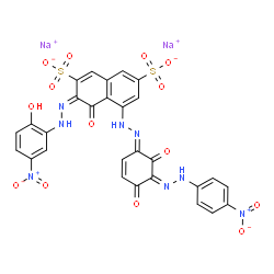 disodium 5-[[2,4-dihydroxy-3-[(4-nitrophenyl)azo]phenyl]azo]-4-hydroxy-3-[(2-hydroxy-5-nitrophenyl)azo]naphthalene-2,7-disulphonate Structure