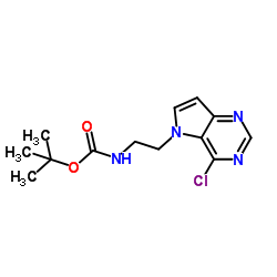 Carbamic acid, N-[2-(4-chloro-5H-pyrrolo[3,2-d]pyrimidin-5-yl)ethyl]-, 1,1-dimethylethyl ester structure