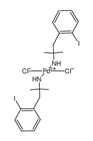 trans-[PdCl2(NH2CMe2CH2C6H4I-2)2] Structure