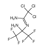 1,1,1-trifluoro-5,5,5-trichloro-2,4-diamino-2-trifluoromethyl-3-aza-2-pentene结构式