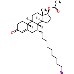 (7alpha,17beta)-17-(Acetyloxy)-7-(9-bromononyl)estr-4-en-3-one结构式