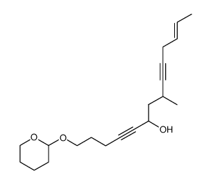 (E)-8-Methyl-1-(tetrahydro-pyran-2-yloxy)-tetradec-12-ene-4,9-diyn-6-ol Structure