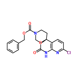 7-氯-2-氧代-1,2-二氢螺[哌啶-4,4-吡啶并[2,3-d][1,3]噁嗪]-1-羧酸苄酯结构式