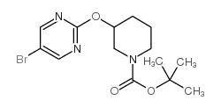 1-Boc-3-(5-溴嘧啶-2-基氧基)哌啶结构式