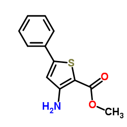 3-氨基-5-苯基-2-噻吩羧酸甲酯结构式