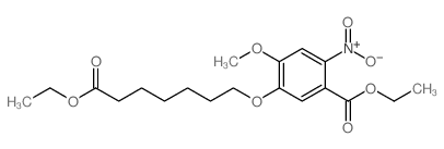 5-(7-乙氧基-7-氧代庚基氧基)-4-甲氧基-2-硝基苯甲酸乙酯结构式