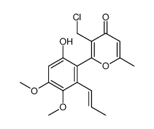 3-chloromethyl-2-(6-hydroxy-3,4-dimethoxy-2-(prop-1-enyl)phenyl)-6-methyl-4H-pyran-4-one结构式