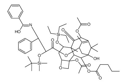 7-O-(三乙基甲硅烷基)-2'-O-叔丁基(二甲基)甲硅烷基-2-脱苯甲酰基紫杉醇-2-戊酸酯结构式