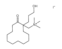 [1-(3'-Hydroxypropyl)-2-oxoxcyclododecyl]methyltrimethylammonium-iodid Structure