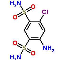 4-氨基-6-氯-1,3-苯二磺酰胺结构式