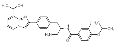 N-((s)-1-氨基-3-(4-(8-((s)-1-羟基乙基)咪唑并[1,2-a]吡啶-2-基)苯基)丙烷-2-基)-3-氯-4-异丙氧基苯甲酰胺结构式