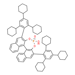 (S)-3,3'-双(2,4,6-环己基苯基)-1,1'-联萘酚磷酸酯结构式