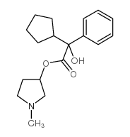 N--3-吡咯烷基环戊基扁桃酸酯(非对映异构体的混合物)结构式