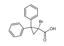 (-)-(R)-1-bromo-2,2-diphenylcyclopropanecarboxylic acid结构式