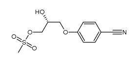 (2R)-1-(4-cyanophenoxy)-3-methanesulfonyloxypropan-2-ol结构式