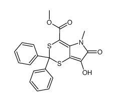 Methyl-5,6-dihydro-7-hydroxy-5-methyl-6-oxo-2,2-diphenyl-1,3-dithiino(5,4-b)pyrrol-4-carboxylat结构式