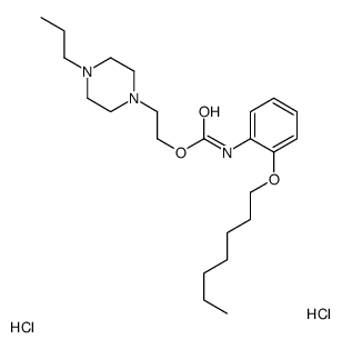 2-(4-propylpiperazin-1-yl)ethyl N-(2-heptoxyphenyl)carbamate,dihydrochloride Structure