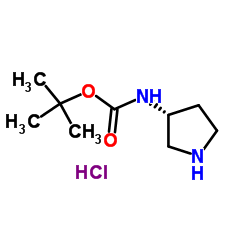 (R)-吡咯烷-3-基氨基甲酸叔丁酯盐酸盐结构式