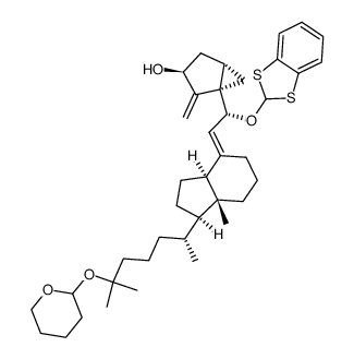 (1S,6R)-1-hydroxy-6-(1,3-benzodithiol-2-yloxy)-25-tetrahydropyranyloxy-3,5-cyclovitamin D3结构式