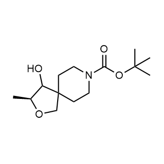 (3S)-4-羟基-3-甲基-2-氧杂-8-氮杂螺[4.5]癸烷-8-羧酸叔丁酯结构式