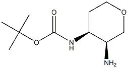((3S,4S)-3-氨基四氢-2H-吡喃-4-基)氨基甲酸叔丁酯结构式