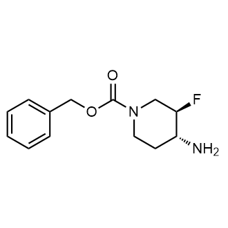 (3R,4R)-4-氨基-3-氟哌啶-1-羧酸苄酯结构式