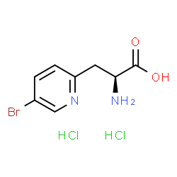(S)-2-氨基-3-(5-溴吡啶-2-基)丙酸二盐酸结构式