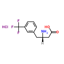 (S)-3-氨基-4-(3-三氟甲基苯基)丁酸盐酸盐结构式