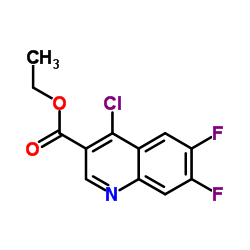 4-氯-6,7-二氟-3-喹啉羧酸乙酯结构式
