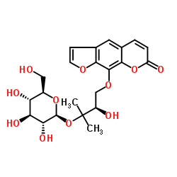 3'-O-BETA-D-吡喃葡萄糖苷白芷属脑酯结构式