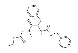 N-methyl-N-[N-[(phenylmethoxy)carbonyl]-D,L-phenylalanyl]glycine ethyl ester Structure