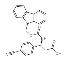 Fmoc-(S)-3-氨基-3-(4-氰基苯基)丙酸结构式