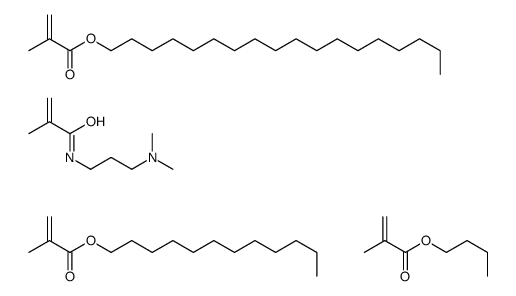 2-甲基-2-丙烯酸丁酯、N-[3-(二-甲氨基)丙基]-2-甲基-2-丙烯酰胺、2-甲基-2-丙烯酸十二酯和2-甲基-2-丙烯酸十八酯的聚合物结构式