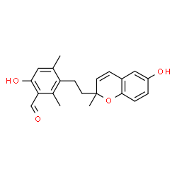 6-Hydroxy-3-[2-(6-hydroxy-2-methyl-2H-1-benzopyran-2-yl)ethyl]-2,4-dimethylbenzaldehyde structure