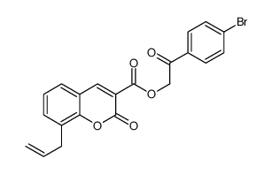 [2-(4-bromophenyl)-2-oxoethyl] 2-oxo-8-prop-2-enylchromene-3-carboxylate Structure