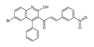 6-bromo-3-[(E)-3-(3-nitrophenyl)prop-2-enoyl]-4-phenyl-1H-quinolin-2-one Structure
