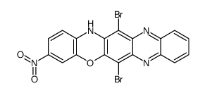 6,13-dibromo-3-nitro-14H-quinoxalino[2,3-b]phenoxazine结构式