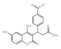 4,6-Dihydroxy-3-[1-(4-nitrophenyl)-3-oxobutyl]-2H-1-benzopyran-2-one Structure