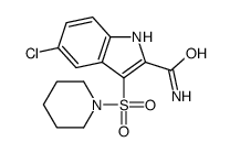 5-chloro-3-piperidin-1-ylsulfonyl-1H-indole-2-carboxamide结构式
