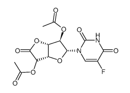 1-(5-Fluoro-1-uracilyl)-2,5-di-O-acetyl-β-D-glucofuranurono-6,3-lactone Structure