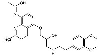N-[5-[3-[2-(3,4-dimethoxyphenyl)ethylamino]-2-hydroxy-propoxy]-2-oxo-3 ,4-dihydro-1H-quinolin-8-yl]acetamide hydrochloride Structure