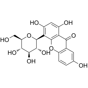 4-beta-D-葡萄糖基-1,3,7-三羟基-9H-氧杂蒽-9-酮结构式