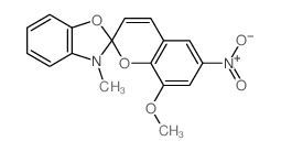 8'-methoxy-3-methyl-6'-nitrospiro[1,3-benzoxazole-2,2'-chromene]结构式