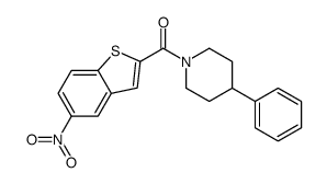 (5-nitro-1-benzothiophen-2-yl)-(4-phenylpiperidin-1-yl)methanone Structure