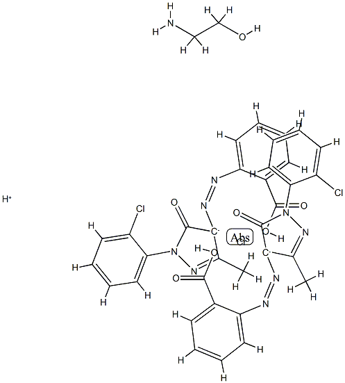 hydrogen bis[2-[[1-(2-chlorophenyl)-4,5-dihydro-3-methyl-5-oxo-1H-pyrazol-4-yl]azo]benzoato(2-)]chromate(1-), compound with 2-aminoethanol (1:1) Structure