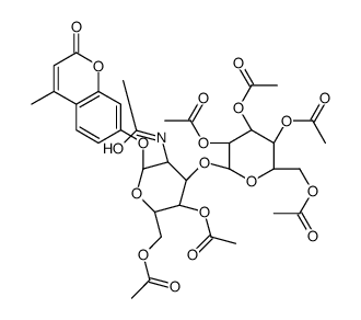 7-[[4,6-Di-O-acetyl-2-(acetylamino)-2-deoxy-3-O-(2,3,4,6-tetra-O-acetyl-β-D-galactopyranosyl)-α-D-galactopyranosyl]oxy]-4-Methyl-2H-1-benzopyran-2-one Structure