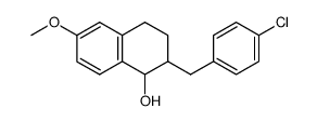 2-p-chlorobenzyl-6-methoxy-1-tetralol Structure