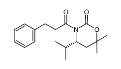 (R)-3-(3'-phenylpropanoyl)-4-iso-propyl-6,6-dimethyl-(1,3)-oxazinan-2-one结构式
