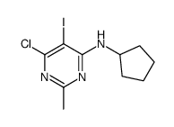 6-chloro-N-cyclopentyl-5-iodo-2-methylpyrimidin-4-amine Structure