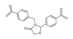 2-(4-nitrophenyl)-3-[(4-nitrophenyl)methyl]-1,3-thiazolidin-4-one结构式
